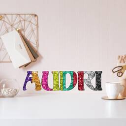 Glitter Rainbow Personalized Girls Room Wall Sticker Custom Name Removable Decal Home Decor Art Mural - thumbnail 3