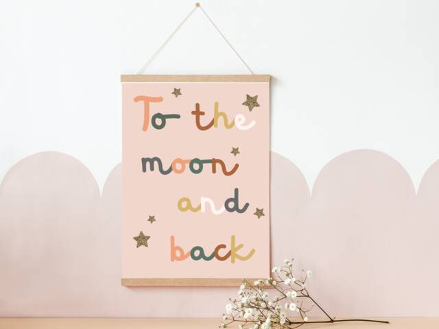 To The Moon & Back Print. Perfect For A Bedroom, Playroom Or Nursery - Print Only - image 1