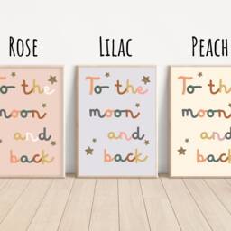 To The Moon & Back Print. Perfect For A Bedroom, Playroom Or Nursery - Print Only - thumbnail 2