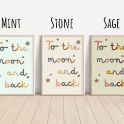 To The Moon & Back Print. Perfect For A Bedroom, Playroom Or Nursery - Print Only - thumbnail 3