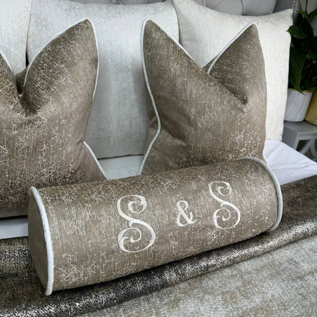 Personalised Cushion, Luxury Pillow, Pillow, Initial Name Cushion For Bed Or Gift Idea, Gold Home Decor , Wedding - image 1