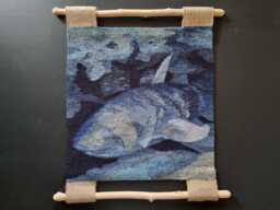 Handwoven Fish Tapestry Earth Tones Woven Wall Art - thumbnail 1