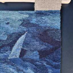 Handwoven Fish Tapestry Earth Tones Woven Wall Art - thumbnail 2