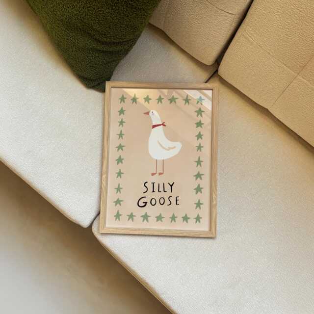 Silly Goose Unframed Print - Nursery Wall Art Playroom Prints Poster - image 1