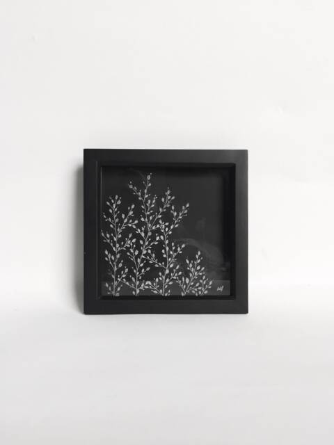 Glass Art - Hand Engraved Flower Engraving Carving Gypsophila Baby's Breath - image 1