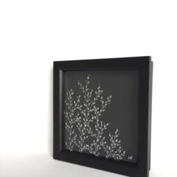 Glass Art - Hand Engraved Flower Engraving Carving Gypsophila Baby's Breath - thumbnail 2