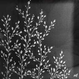 Glass Art - Hand Engraved Flower Engraving Carving Gypsophila Baby's Breath - thumbnail 3