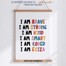 Children's Positive Affirmations Print -- Playroom Print, Girls Nursery Boys Classroom Unframed - thumbnail 3
