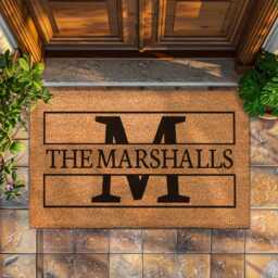 Modern Monogram Decor - Doormat Custom Initial Personalized Door Mat Welcome Family - thumbnail 1