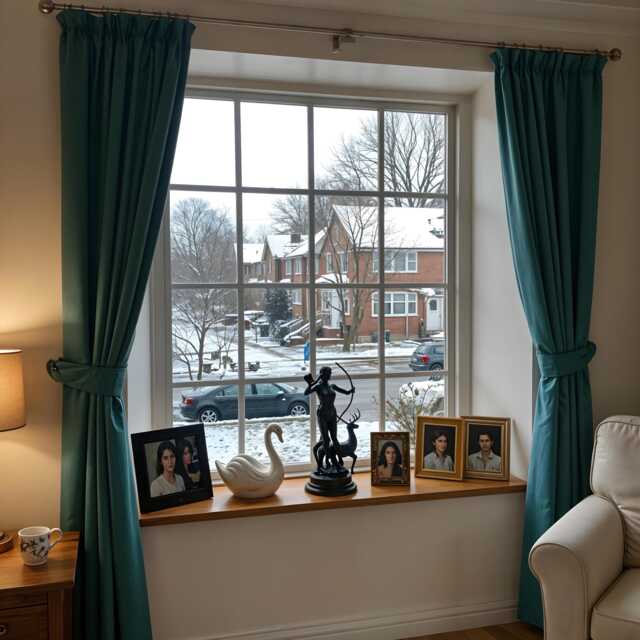 Thermal Velvet Curtain, Double Layered, Room Divider, Winter Curtains - image 1
