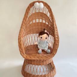 Wicker Table Set, + 2 Chairs, Kids Child Wicker Furniture, Rattan Table, Chair, Nursery Garden Furniture - thumbnail 2