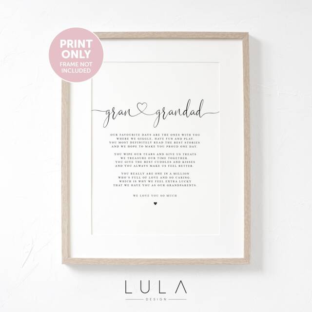 Gran & Grandad Poem A4 Or A5 Print, Gift, Grandparent Poem, Gift For Grandparents, Christmas - image 1