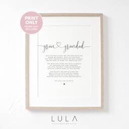 Gran & Grandad Poem A4 Or A5 Print, Gift, Grandparent Poem, Gift For Grandparents, Christmas - thumbnail 1
