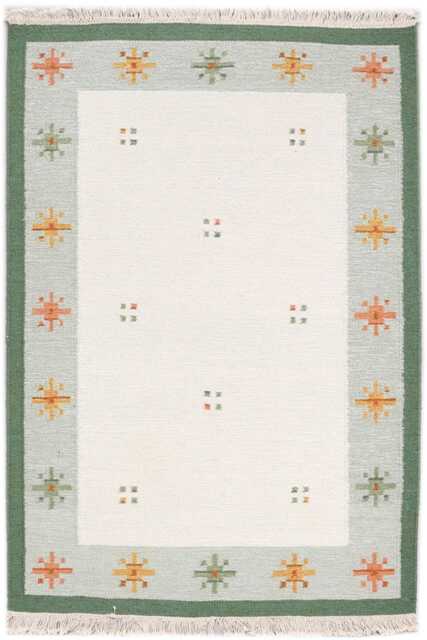 Handmade Scandinavian Kilim Rug Beige & Green Boho Decor - image 1