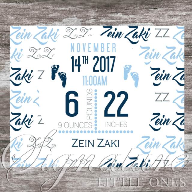 Personalized Baby Blanket, Announcement Name Swaddle Receiving Shower Gift, Birth Blanket - image 1