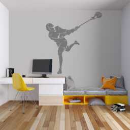 Custom Lacrosse Player Wall Decal Personalized Name, Sticks Sticker 1047 - thumbnail 2