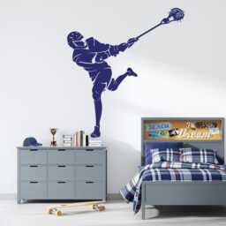Custom Lacrosse Player Wall Decal Personalized Name, Sticks Sticker 1047 - thumbnail 3