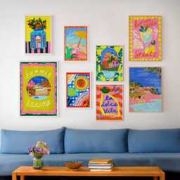 Amalfi Coast Lemon Pattern Art Print - Italian Summer Europe Travel Wall Decor - thumbnail 3