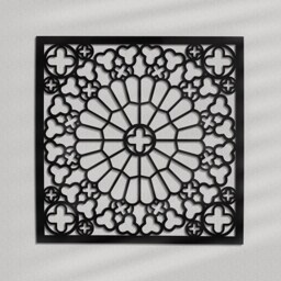 3D Stylish Wood Wall Art Decor, Strasbourg, Gothic Style, Openwork Ornament Picture, Living Room, Decorative Wooden Panel - thumbnail 1