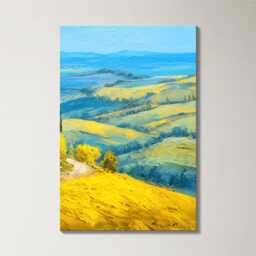 Tuscany Rolling Hills 3 Panel Split Canvas Wall Art Cypress Trees Golden Light Italian Countryside Oil Painting Framed Home Decor - thumbnail 4