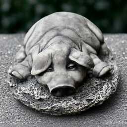 Relaxing Pig Sculpture Concrete Figurine Outdoor Animal Cement Wildlife Decor Lawn Ornament Handmade Lover Gift Yard Art - thumbnail 3