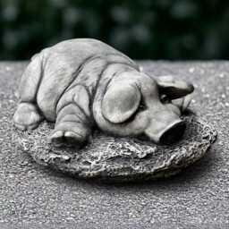 Relaxing Pig Sculpture Concrete Figurine Outdoor Animal Cement Wildlife Decor Lawn Ornament Handmade Lover Gift Yard Art - thumbnail 2