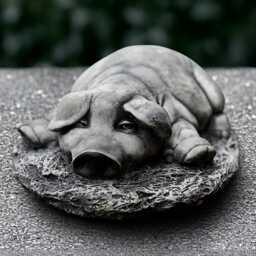 Relaxing Pig Sculpture Concrete Figurine Outdoor Animal Cement Wildlife Decor Lawn Ornament Handmade Lover Gift Yard Art - thumbnail 1