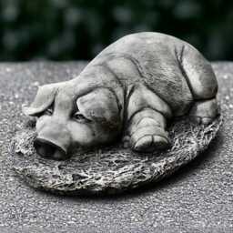 Relaxing Pig Sculpture Concrete Figurine Outdoor Animal Cement Wildlife Decor Lawn Ornament Handmade Lover Gift Yard Art - thumbnail 4