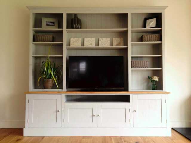 7Ft Media Wall Unit - Painted Any Farrow & Ball Colour Bespoke Tv Space Sizing Large Living Room Cabinet - image 1