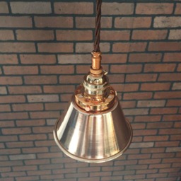 "Industrial Pendant -Copper 5 1/4"" Small Cone Shade With Patented ""Huila Connectors" - thumbnail 2