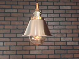 "Industrial Pendant -Copper 5 1/4"" Small Cone Shade With Patented ""Huila Connectors" - thumbnail 1