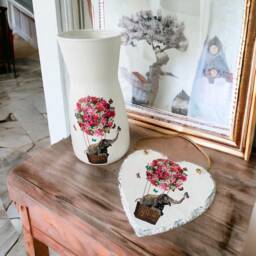 Elephant Gift Set, Vase, Hanging Heart, Decorations, Home Decor, Gifts For Mum - thumbnail 1