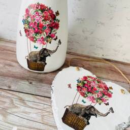 Elephant Gift Set, Vase, Hanging Heart, Decorations, Home Decor, Gifts For Mum - thumbnail 3