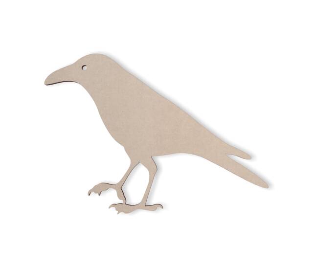 Unfinished Crow Wood Cutout Diy Wall Decor, Craft Shape - image 1