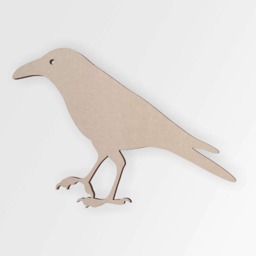 Unfinished Crow Wood Cutout Diy Wall Decor, Craft Shape - thumbnail 3