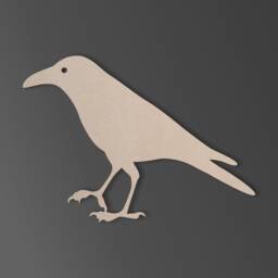 Unfinished Crow Wood Cutout Diy Wall Decor, Craft Shape - thumbnail 2