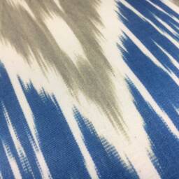 Handwoven Silk Ikat Pillow Cover, Blue & Gray - 20x20 - thumbnail 4