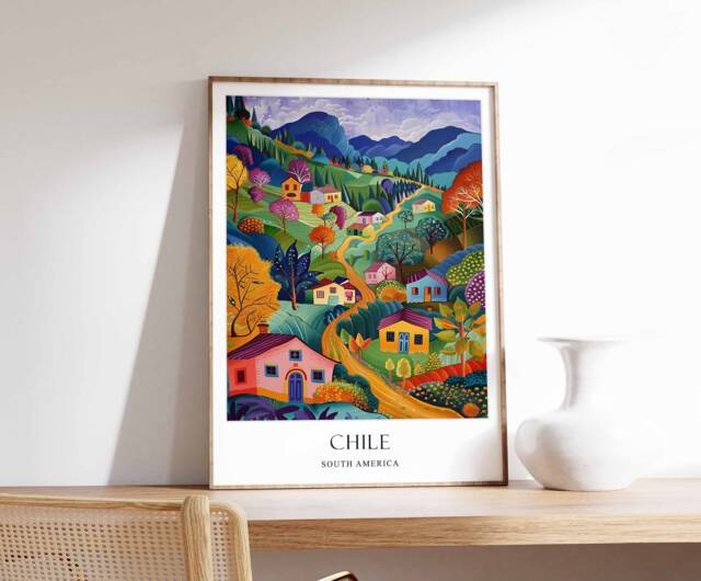 Chile Poster, Home Decor, Travel Art, South American Wall America Landscape Print, Gift, Poster - image 1
