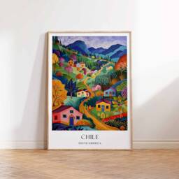 Chile Poster, Home Decor, Travel Art, South American Wall America Landscape Print, Gift, Poster - thumbnail 3