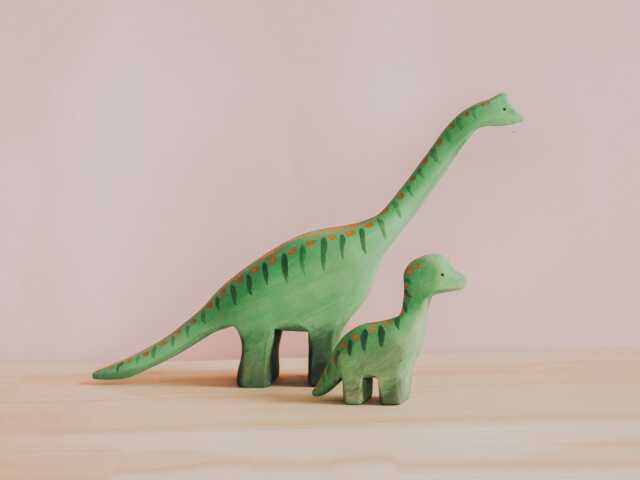 Wooden Apatosaurus, Montessori Prehistoric Animal, Dinosaur, Hand-Painted Toys, Animal, Pretend To Play Toys, Adorable Gift - image 1