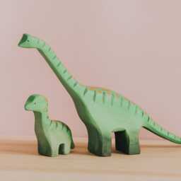 Wooden Apatosaurus, Montessori Prehistoric Animal, Dinosaur, Hand-Painted Toys, Animal, Pretend To Play Toys, Adorable Gift - thumbnail 3