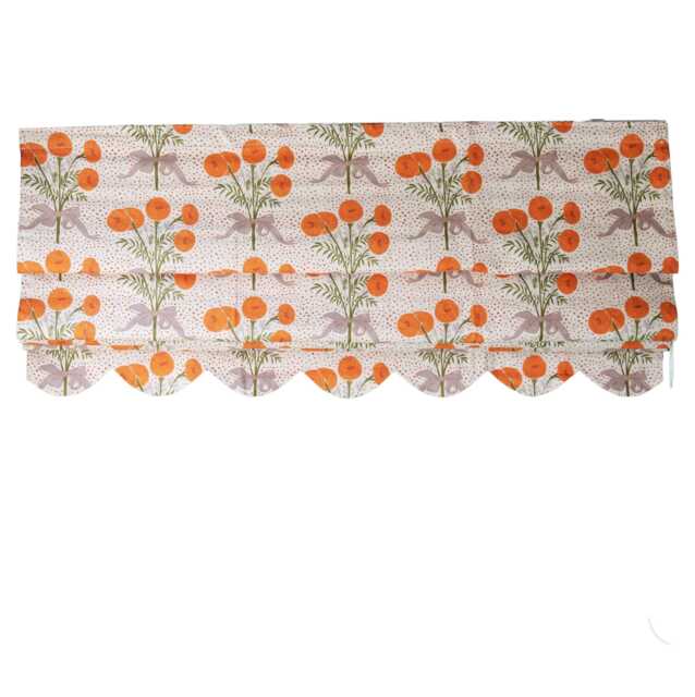 Scallop Roman Shade With Your Fabric Custom Nursery Blinds, Girls Room Window Treatment - image 1