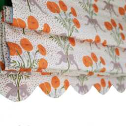 Scallop Roman Shade With Your Fabric Custom Nursery Blinds, Girls Room Window Treatment - thumbnail 2