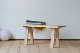 Konk ??? Ormst??ng Bench [Wooden Legs] Industrial Modern Oak Dining Seat, Minimalist Hallway Seating, Side Table - thumbnail 1