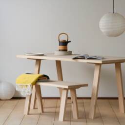 Konk ??? Ormst??ng Bench [Wooden Legs] Industrial Modern Oak Dining Seat, Minimalist Hallway Seating, Side Table - thumbnail 4