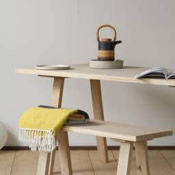 Konk ??? Ormst??ng Bench [Wooden Legs] Industrial Modern Oak Dining Seat, Minimalist Hallway Seating, Side Table - thumbnail 3