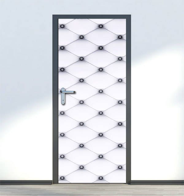 Door Mural, Upholstery Pattern Leather Wall Decal, Sticker, Decor, Living Room Bedroom Home Decor