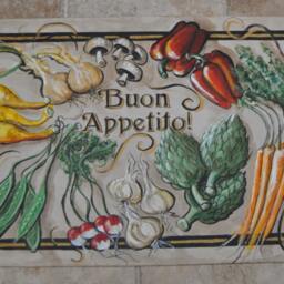Hand Painted - Buon Appetito Italiano Kitchen Floor Cloth - thumbnail 3