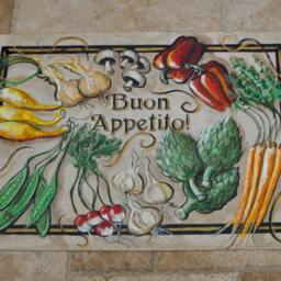 Hand Painted - Buon Appetito Italiano Kitchen Floor Cloth - thumbnail 2