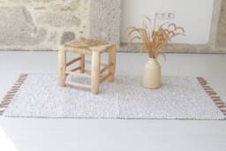 Medium Handwoven Gray Rug, Bathroom Kitchen Bedroom Washable Bohemian Decoration, Gift For Mom, Neutral Area Rug - thumbnail 1